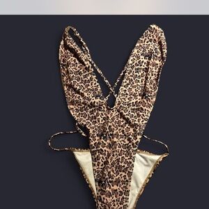 Leopard Print One Piece Swimsuit